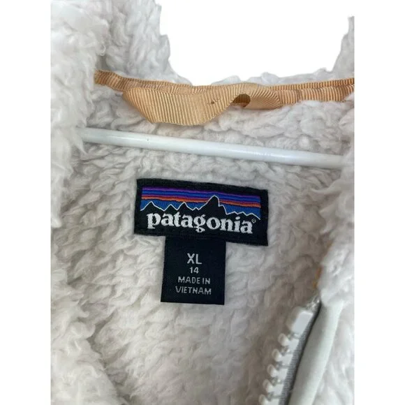 Patagonia Los Gatos Full Zip Jacket White Girls Size XL 14
